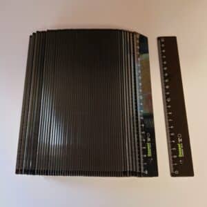 Pack de reglas negras de 20 cm mm x 100 unid.