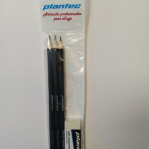 Set de 3 lápices 2B, HB y 2H + goma (19412)