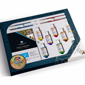 Kit creativo con acrilicos, block y pinceles