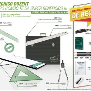 Set técn. 40 x 50 (cod.12655)+6 útiles+7 de reg.