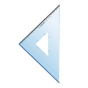 Escuadra 35 cm. 45º con mm