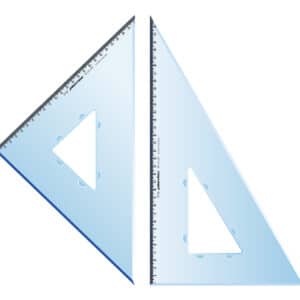 Set de escuadras con mm de 30 cm