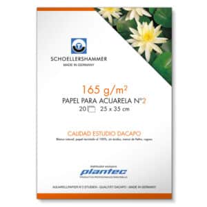 Papel acuarela "Da Capo" 165 gr en block encolado de 17 x 25 cm x 20 h