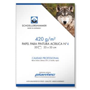 Papel para acrílico 420 gr en block encolado de 17 x 25 cm x 20 h