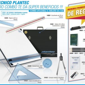 Set prof. 40 x 50 (cod.15360)+6 útiles+7 de reg.