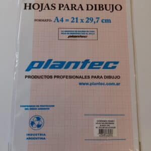 Papel impreso Plantec blanco milimetrado A4 x 10 hojas