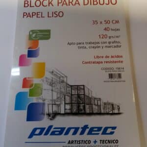 Block papel blanco liso de 120 gr anillado superior 35 x 50 x 40 hojas