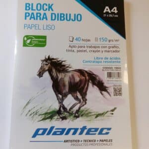 Block papel blanco liso de 150 gr anillado superior A4 x 40 hojas
