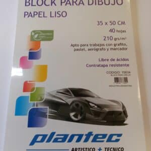 Block papel blanco liso de 210 gr anillado superior 35 x 50 x 40 hojas