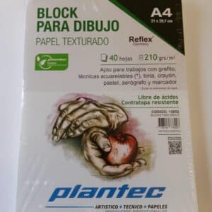 Block papel blanco texturado de 210 gr anillado superior A4 x 40 hojas