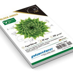 Block Aureo con papel blanco liso 210 gr encolado 10x16cm x 40 hojas