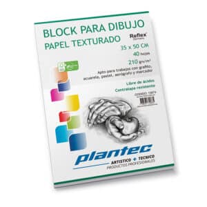 Block papel blanco texturado de 210 gr encolado A5 x 40 hojas