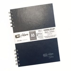 Cuaderno tapa dura anillado Silver A5 x 20 hojas