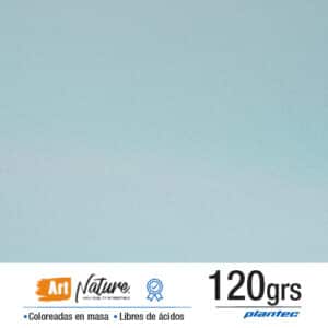 Cartulina coloreada en masa metalizada 120 gr color azul niebla en formato 35 x 50 cm x 10 hojas