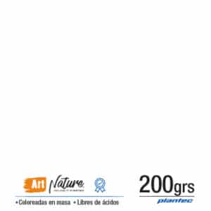 Cartulina coloreada en masa 200 gr color blanco de 35 x 50 cm x 10 hojas