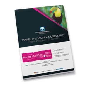 Papel blanco mate "Duria Matt" 250 gr en block encolado de 25 x 35 cm x 20 h