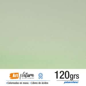 Cartulina coloreada en masa metalizada 120 gr color menta fresca en formato 35 x 50 cm x 10 hojas
