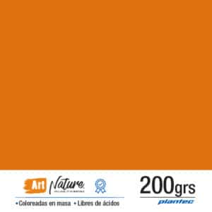 Cartulina coloreada en masa 200 gr color naranja de 35 x 50 cm x 10 hojas