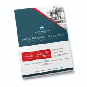 Papel blanco mate "Duria Matt" 150 gr en block encolado de 17 x 25 cm x 20 h