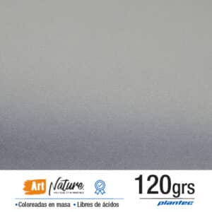 Cartulina coloreada en masa metalizada 120 gr color plata real en formato A3 x 10 hojas