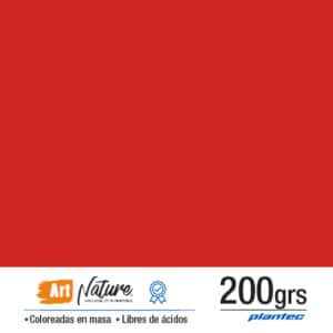 Cartulina coloreada en masa 200 gr color rojo de 35 x 50 cm x 10 hojas