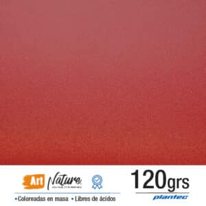 Cartulina coloreada en masa metalizada 120 gr color rojo emperador en formato 35 x 50 cm x 10 hojas