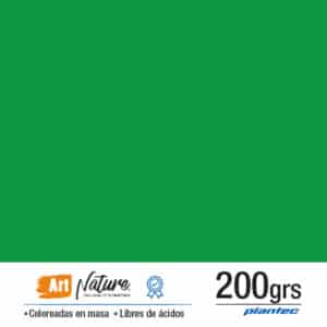 Cartulina coloreada en masa 200 gr color verde de 35 x 50 cm x 10 hojas